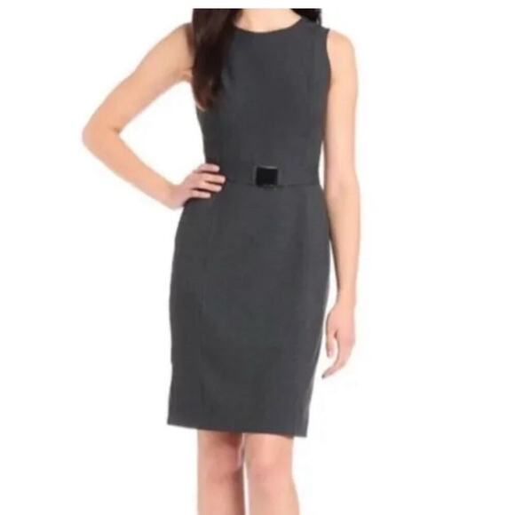 CALVIN KLEIN NWOT $139 Career Sheath Dress Size 18W Gray Sleeveless Office - Picture 1 of 12